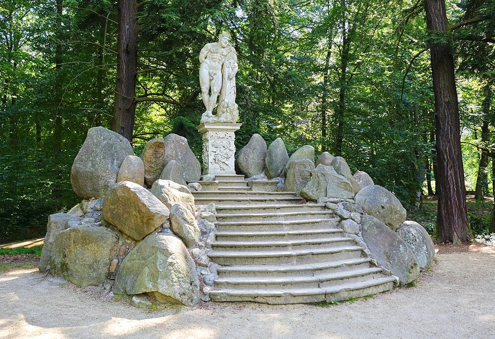 Hercules Statue in the Azalea and Rhododendron Park Kromlau, Gablenz, Saxony, Germany, Europe