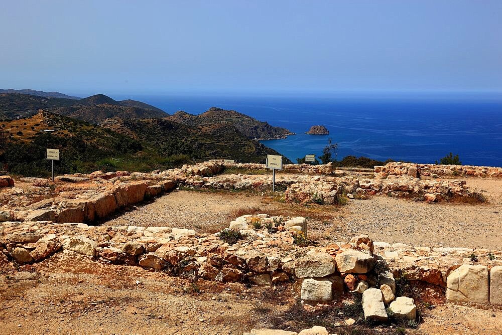 Ancient palace complex of Vuni, Vouni, Vounos from the early 5th century BC in the northwest of the island, view of the sea, North Cyprus