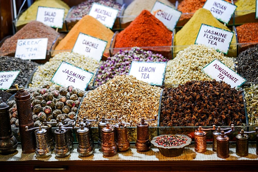 Spices and at the Spice Market in Istanbul