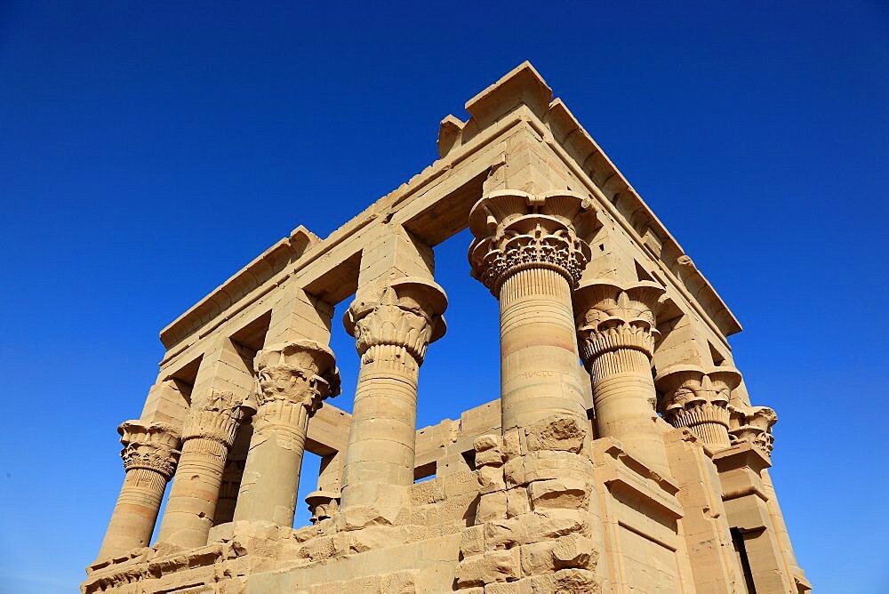 Temple of Isis, Temple of Isis at Philae on the island of Agilkia, Temple of Isis, Kiosk of Trajan, part of the temple complex, Egypt, Africa