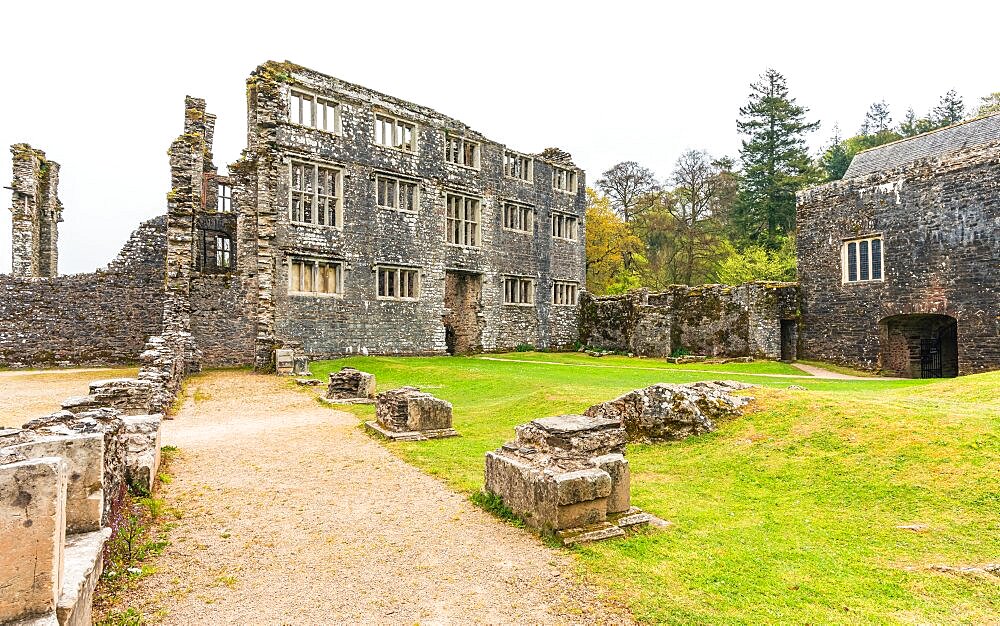Panorama of Berry Pomeroy Castle, Totnes Devon, England, United Kingdom, Europe