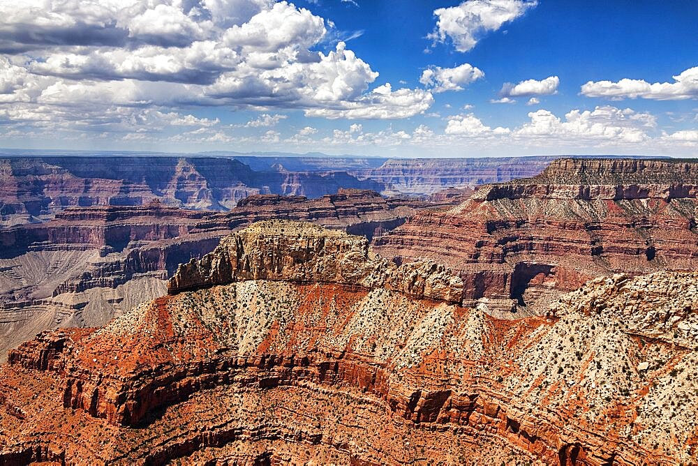 Impressive rock formations in Grand Canyon National Park, aerial view, Arizona, USA, North America