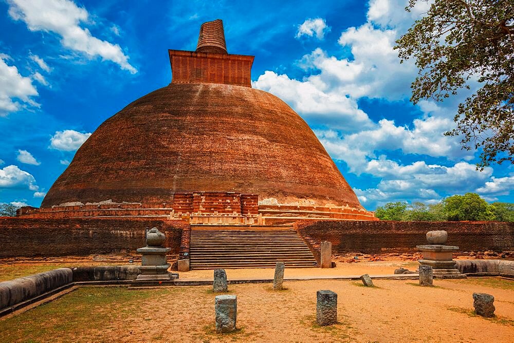 Famous piligrimage site Jetavaranama dagoba Buddhist stupa in ancient city Anuradhapura, Sri Lanka, Asia