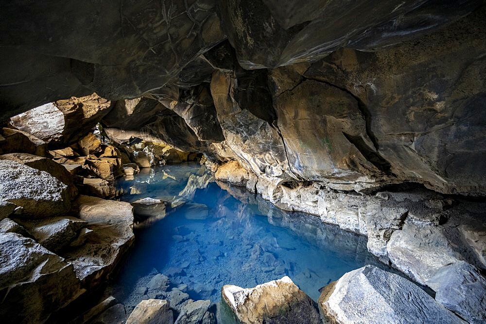 Storagja Cave, Silfra Fissure, Krafla, Northern Iceland, Iceland, Europe