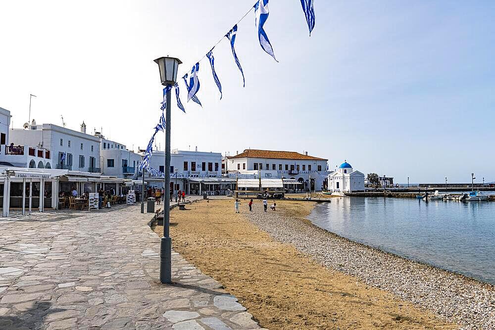 Old harbour of Horta, Mykonos, Greece, Europe