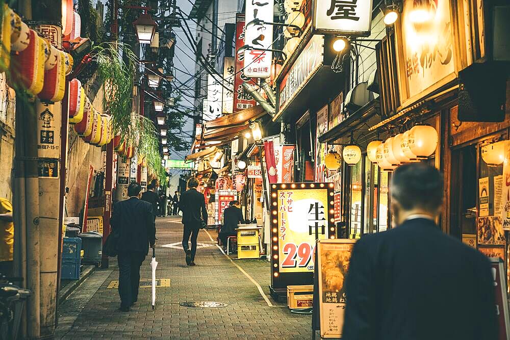 view street city night with people lights