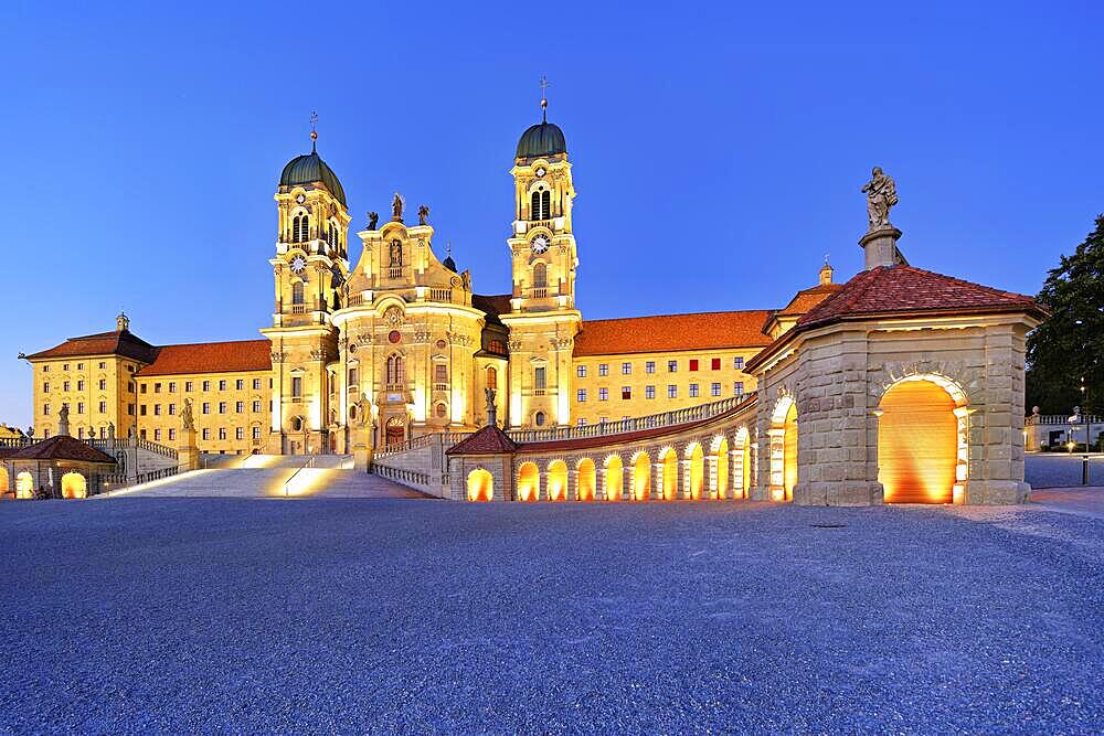 Benedictine abbey, monastery, place of pilgrimage, Einsiedeln, Canton Schwyz, Switzerland, Europe