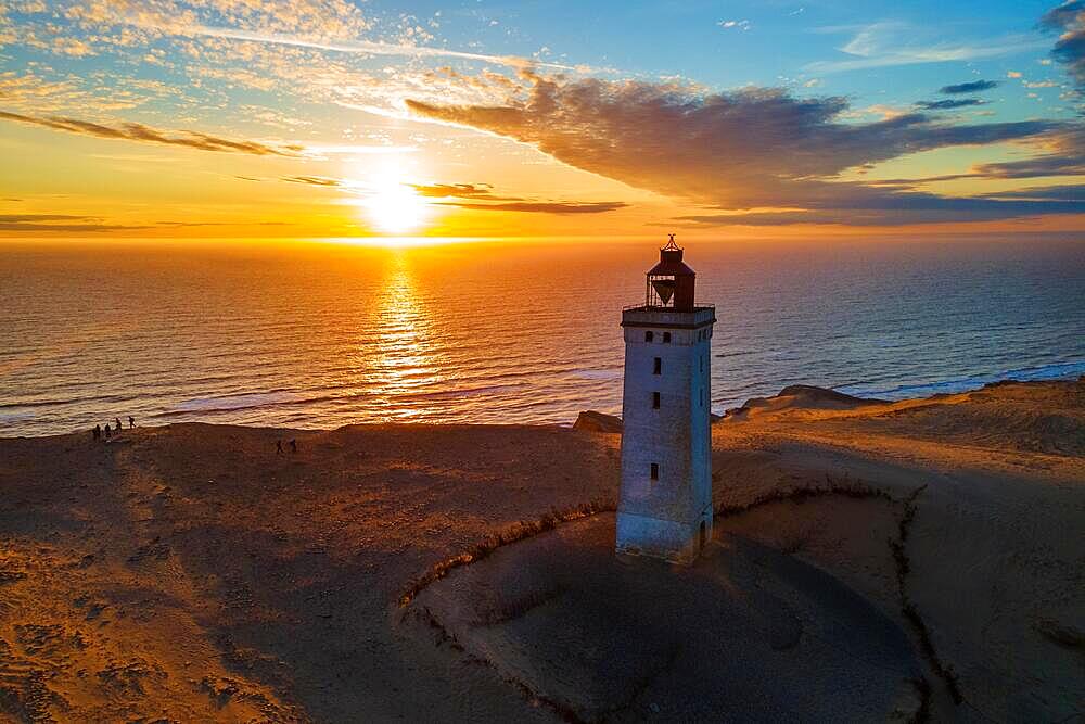 Sunset over Rubjerg Knude Lighthouse, Jutland, Denmark, Europe