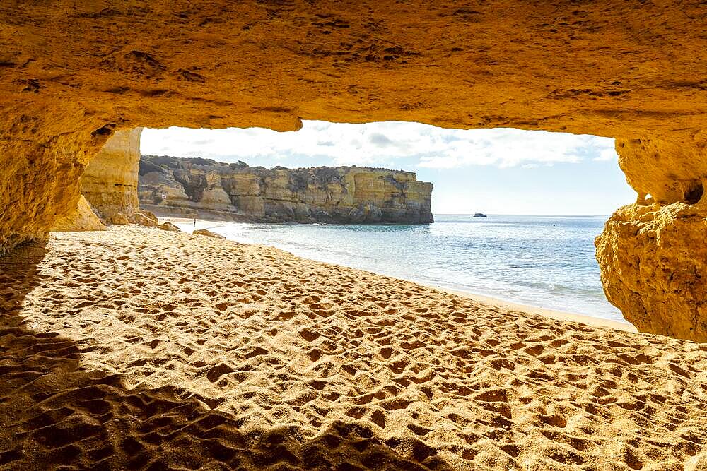 Sandy Coelha beach what translates to Rabbit Beach next to Albufeira, Algarve, Portugal, Europe