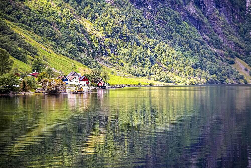 The village of Tufto near Bakka in Norway, on the Naeroyfjord