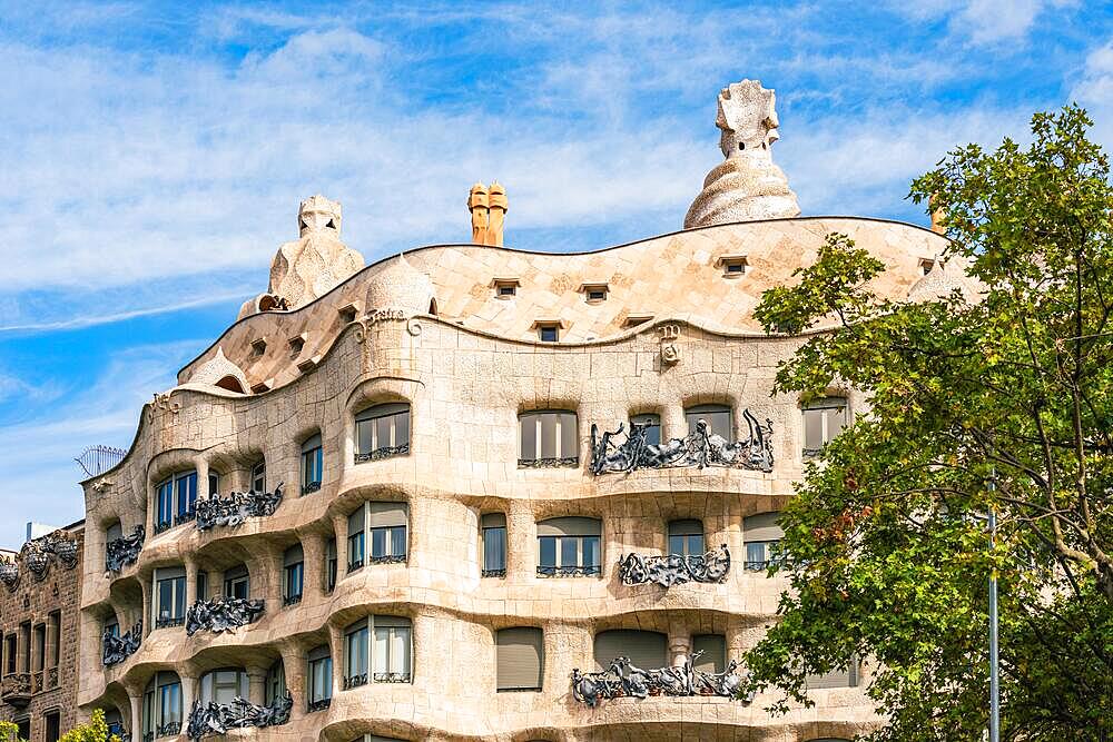 Casa Mila (La Pedrera) in Barcelona, Catalonia, Spain, Europe