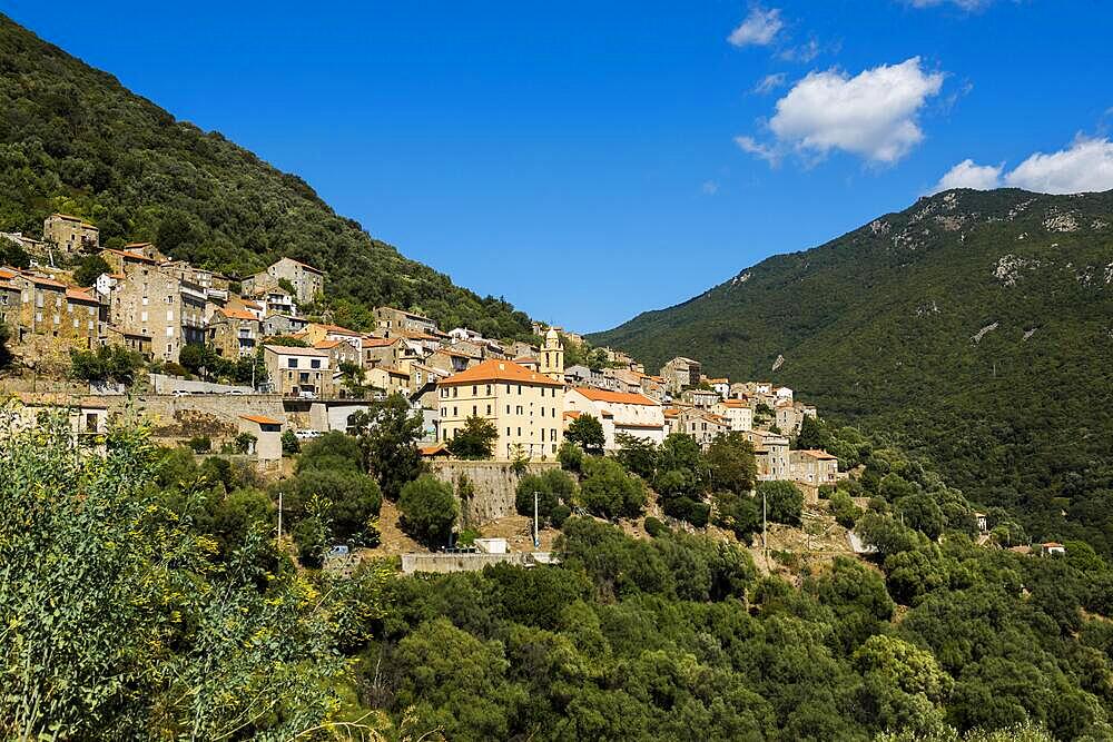 Mountain village, Olmeto, West coast, Departement Corse-du-Sud, Corsica, Mediterranean, France, Europe