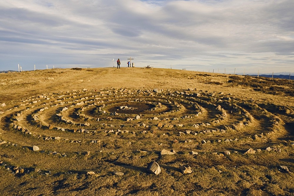 Stone circle on the Belchen, Black Forest, Germany, Europe