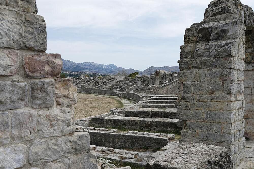 Salona excavation, amphitheatre, Vranjic, Solin, Splitsko-Dalmatinska, Croatia, Europe