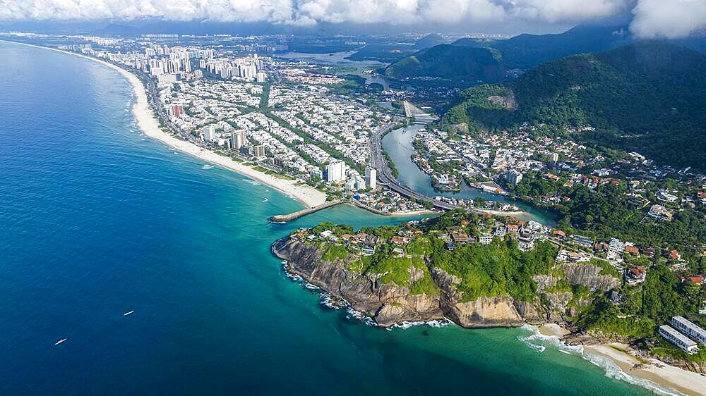 Aerial of Joa, Barra de Tijuca, Rio de Janeiro, Brazil, South America