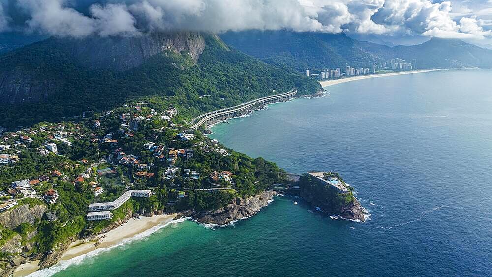 Aerial of Joa, Barra de Tijuca, Rio de Janeiro, Brazil, South America