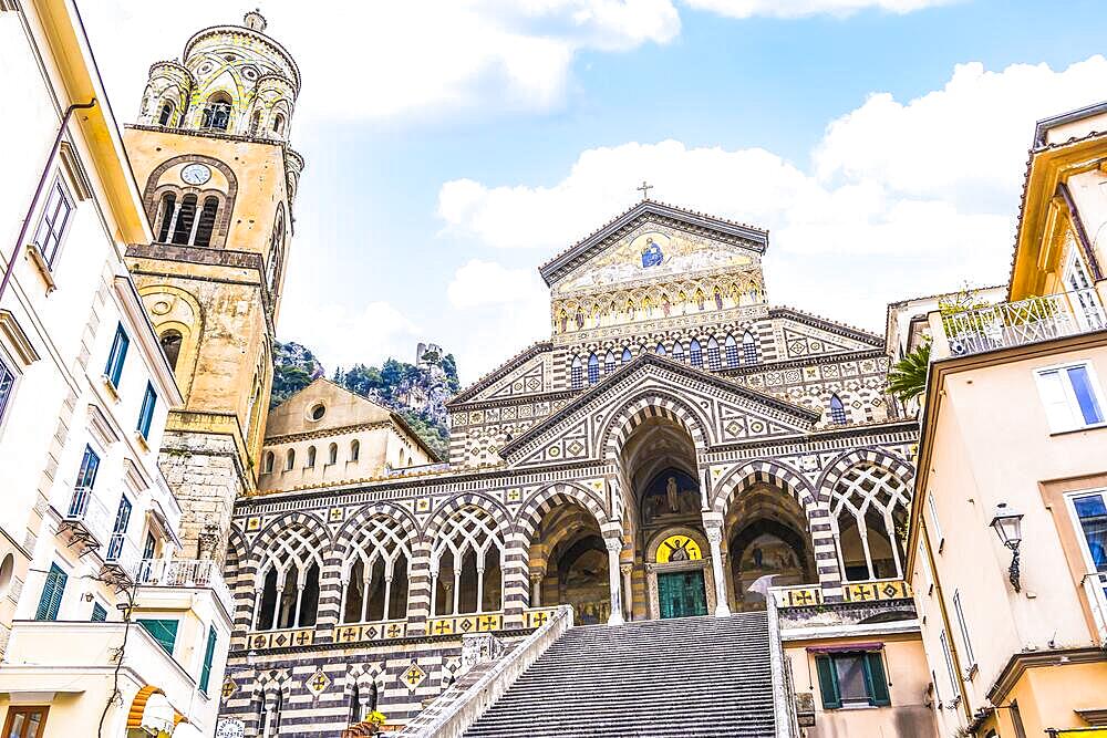 Beautiful Amalfi Cathedral located in in the Piazza del Duomo, Amalfi, Italy, Europe