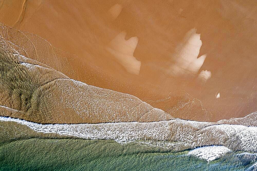 Sandy beach beach, Praia de porto mos, Aerial view, Lagos, Algarve, Portugal, Europe