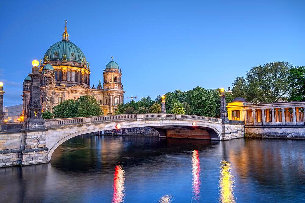 The Berlin Cathedral and Museum Island at dusk