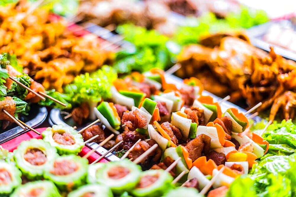 Traditional Vietnamese street food sold in Sapa in Lao Cai Province in northwest Vietnam