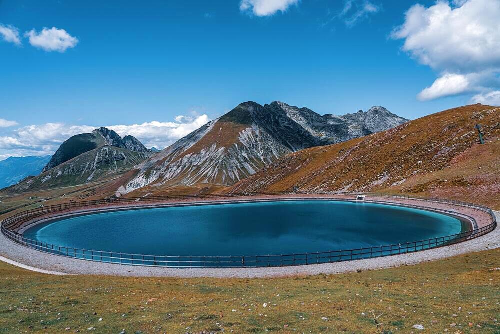 Reservoir in the mountains, South Tyrol. Merano 2000