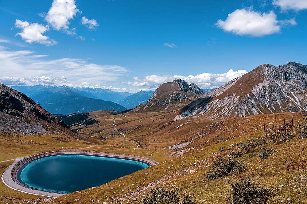 Reservoir in the mountains, South Tyrol. Merano 2000