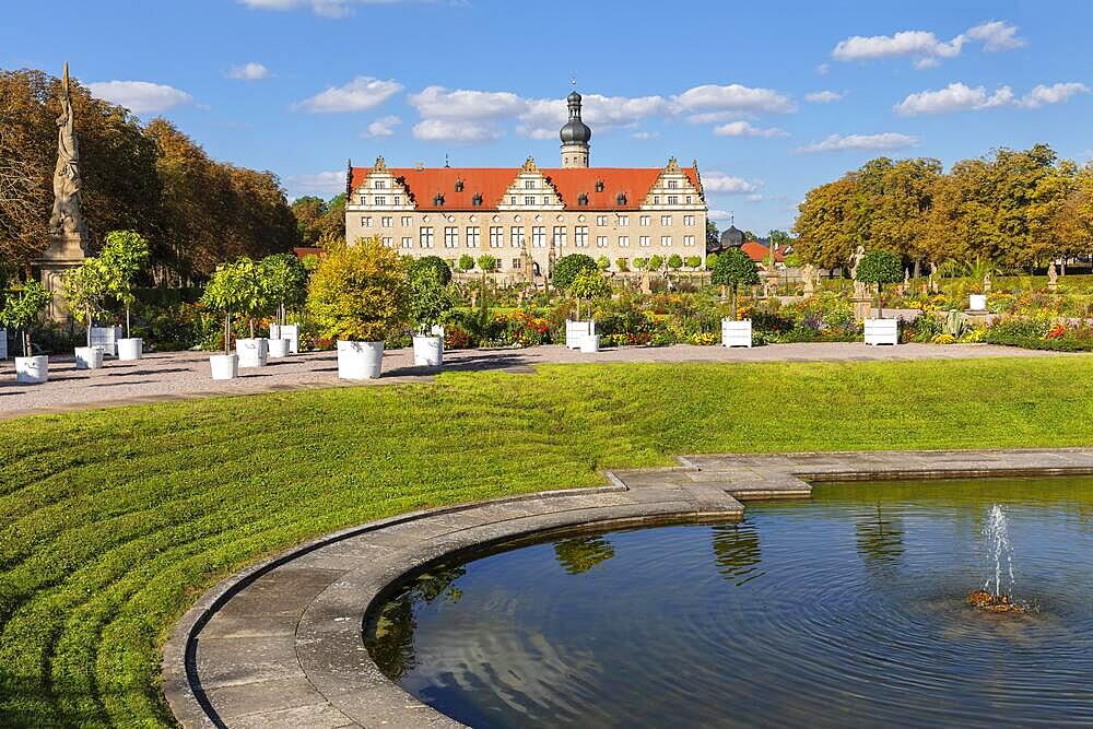 Baroque Garden and Weikersheim Palace, Weikersheim, Romantic Road, Baden-Wuerttemberg, Germany, Weikersheim, Main Tauber Kreis, Baden-Wuerttemberg, Germany, Europe