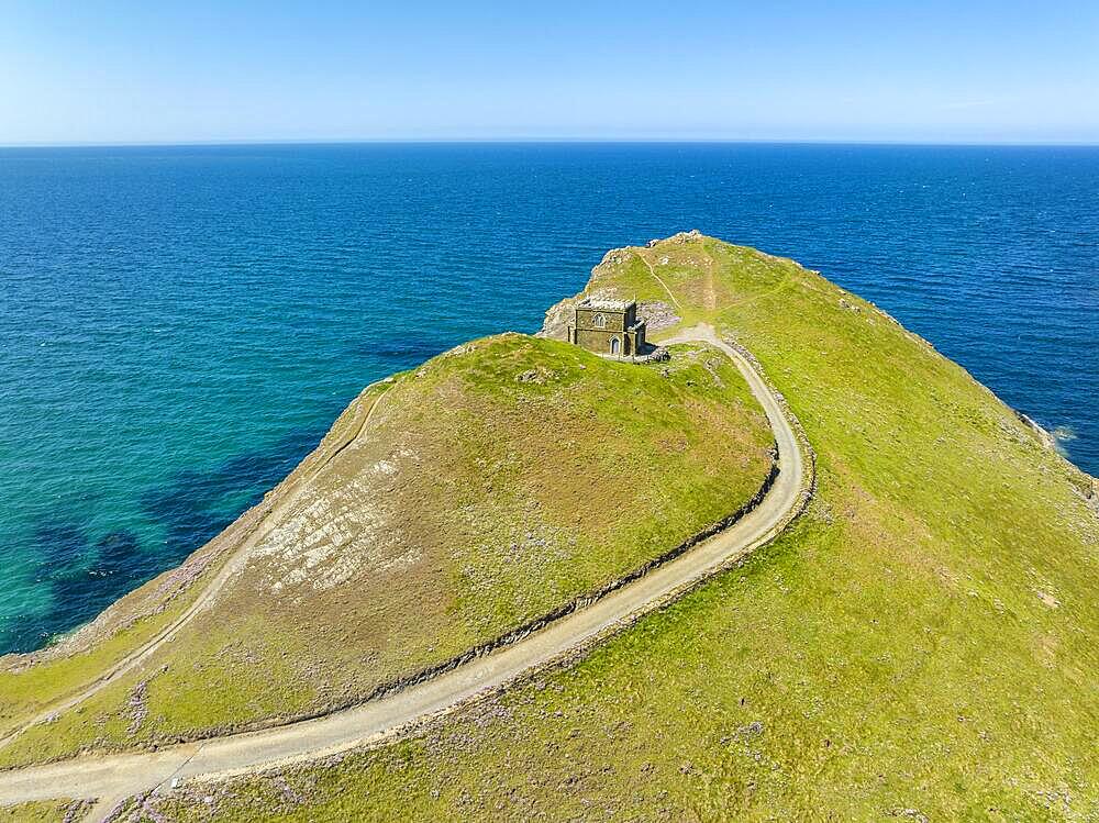 Doyden Castle, built around 1830, on a cliff near Port Quin, Port Isaac, North Cornwall, England, United Kingdom, Europe