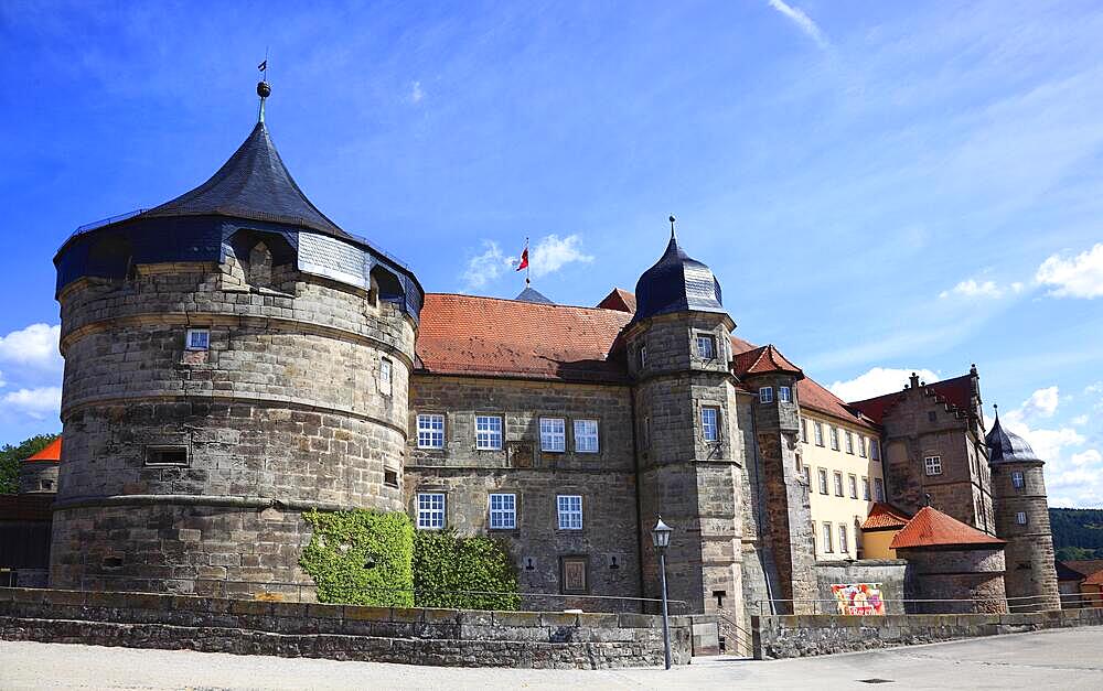 The Thick Tower and the Captain's Tower on Veste Rosenberg, Kronach, Upper Franconia, Bavaria, Germany, Europe