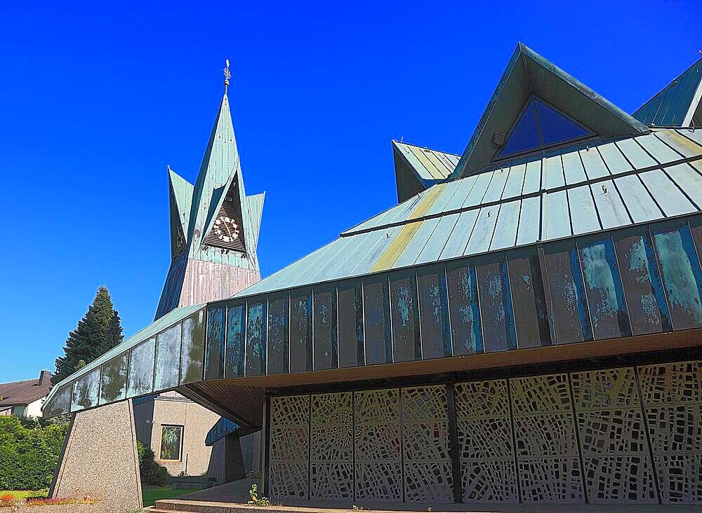 Cathedral of the Franconian Forest, St. Laurentius Church at Buchbach, architect Gerhard Mantke, Steinbach am Wald municipality, Kronach district, Upper Franconia, Bavaria, Germany, Europe