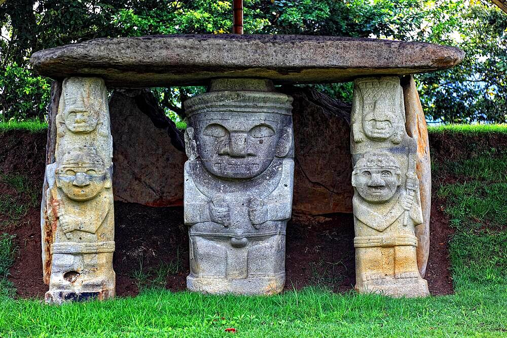 Republic of Colombia, San Augustin, Departamento Huila, archaeological site, prehistoric statues carved from lava and basalt, Colombia, South America