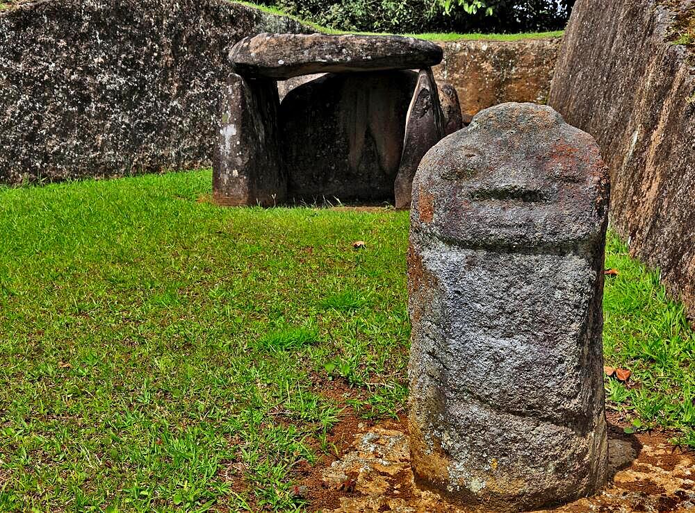 Republic of Colombia, San Augustin, Departamento Huila, archaeological site, prehistoric figures and statues carved from lava and basalt, Colombia, South America