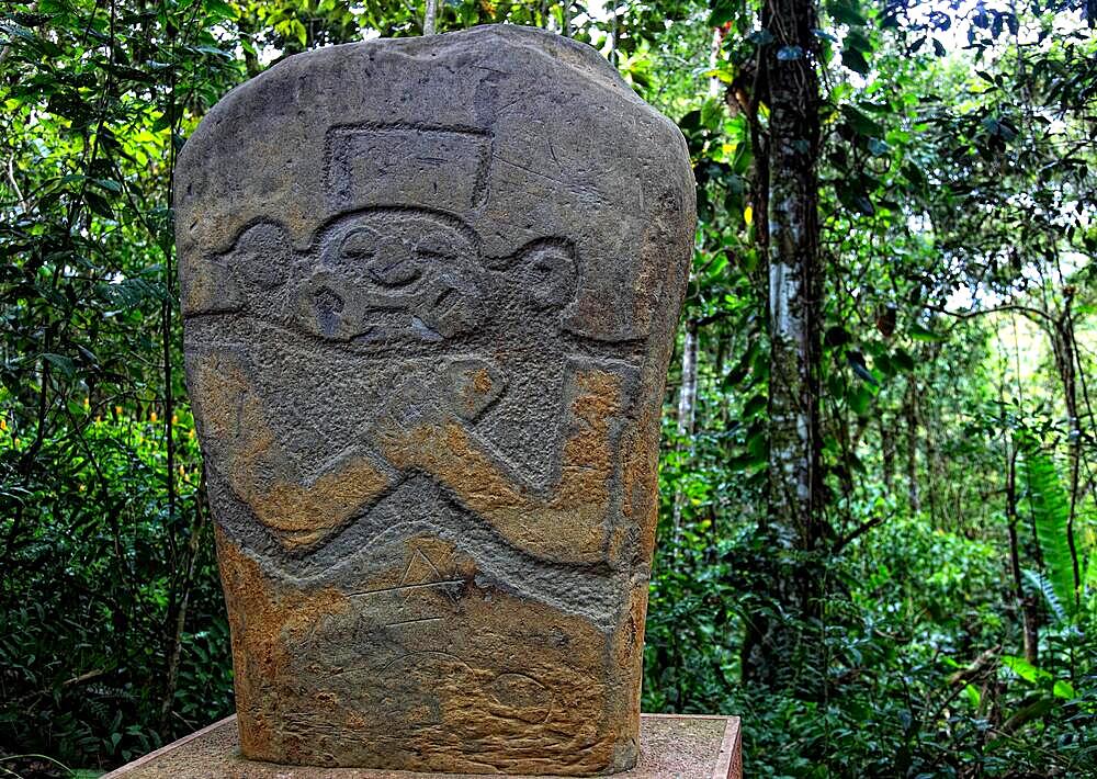 Republic of Colombia, San Augustin, Departamento Huila, archaeological site, prehistoric figures and statues carved from lava and basalt, Colombia, South America