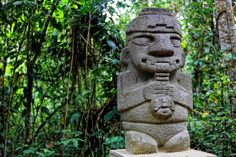 Republic of Colombia, San Augustin, Departamento Huila, archaeological site, prehistoric figures and statues carved from lava and basalt, Colombia, South America