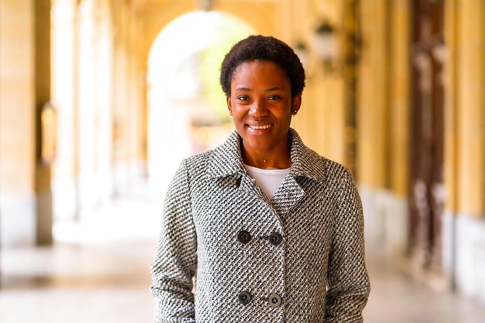 African ethnicity business woman in the city, finance woman portrait