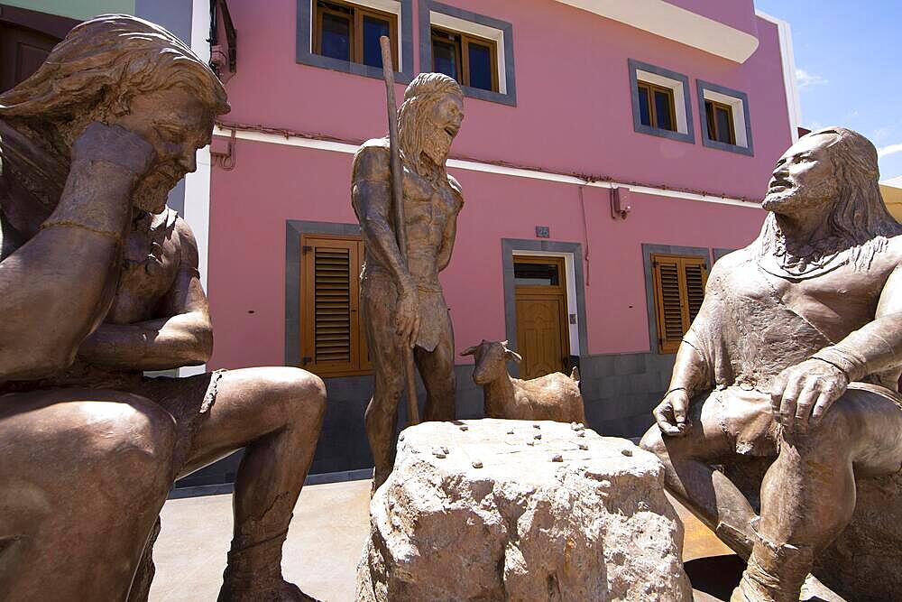 Native sculpture, Galdar, Las Palmas province, Gran Canaria, Canary Islands, Spain, Europe