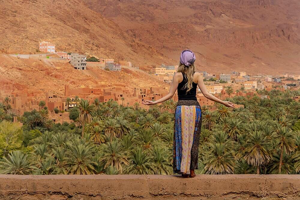 A gorgeous model poses outdoors in Morocco