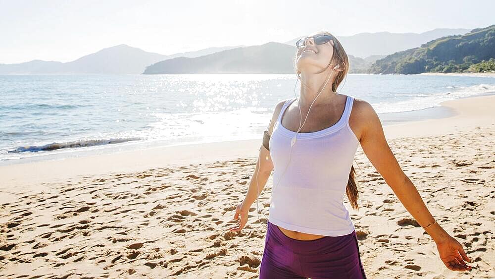 Young woman finishing training