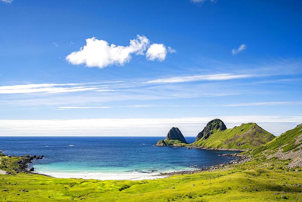 Sandvika beach near Nykvag, Langoya island, Vesteralen archipelago, Norway, Europe