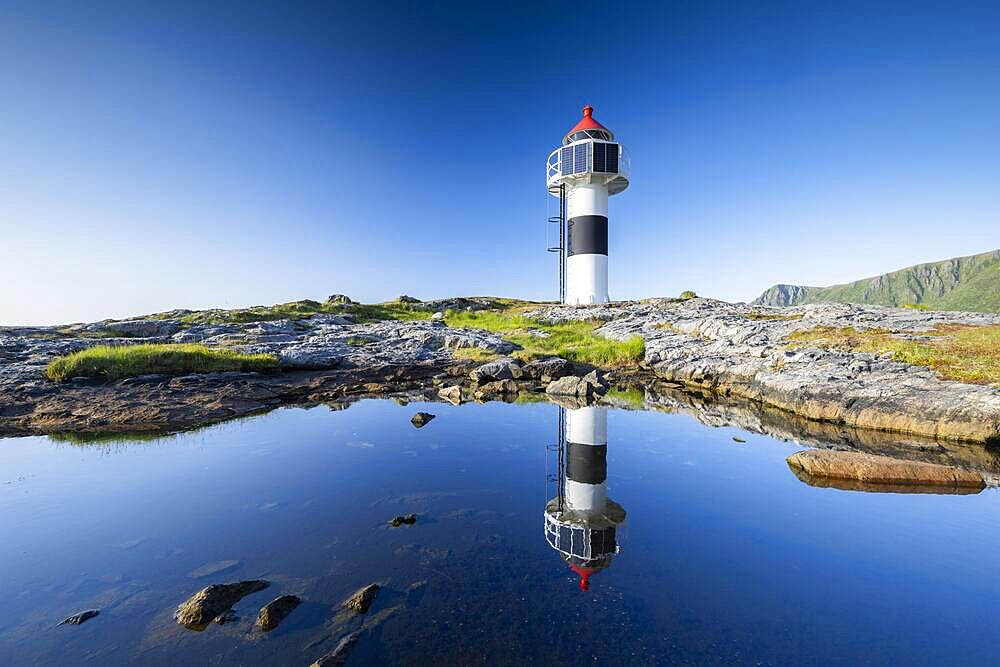 Lighthouse on Andoya Island, Vesteralen, Norway, Europe