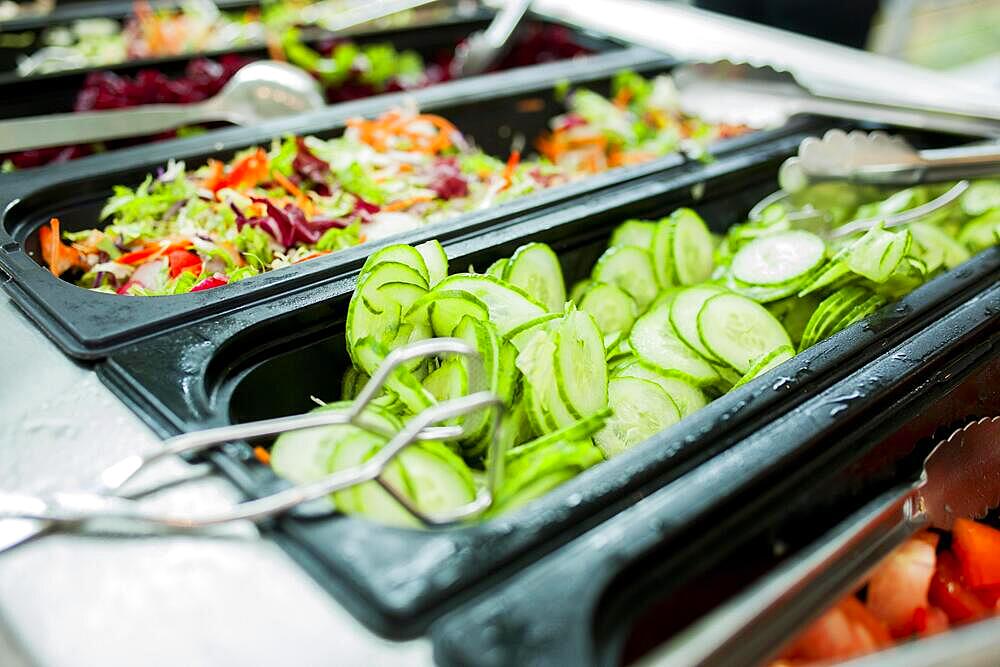 Salad buffet in a canteen