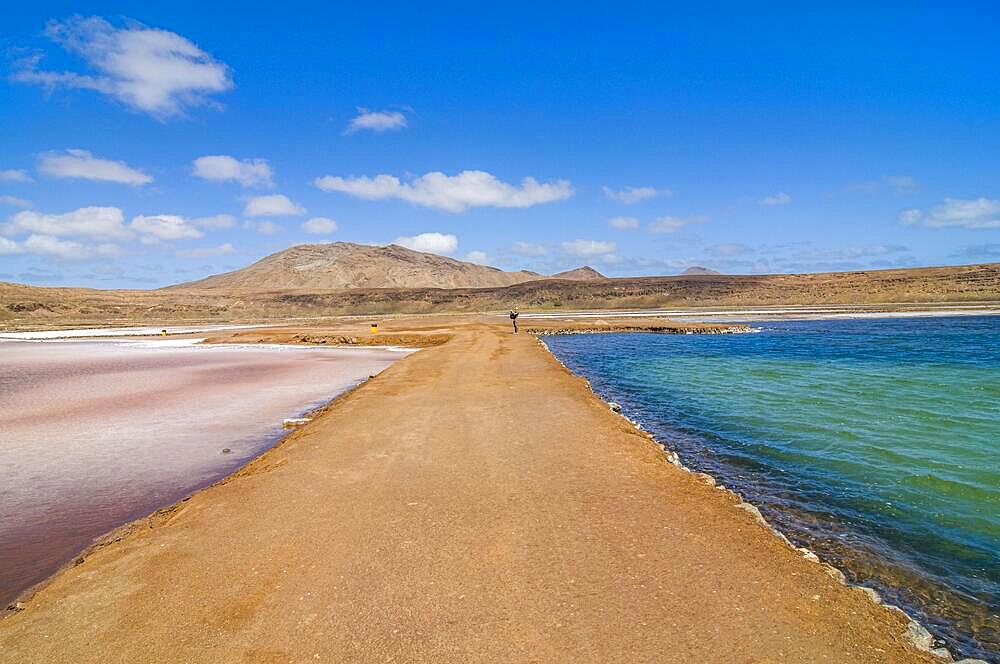 Sandbeach with salt or minerals. Sal. Pedro Da Sal. Cabo Verde. Africa