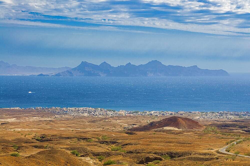 View over landscape with hills. San Antao. Cabo Verde. Africa