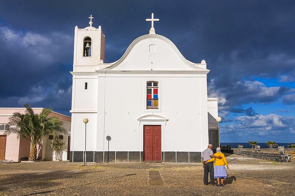 White church. San Antao. Cabo Verde. Africa