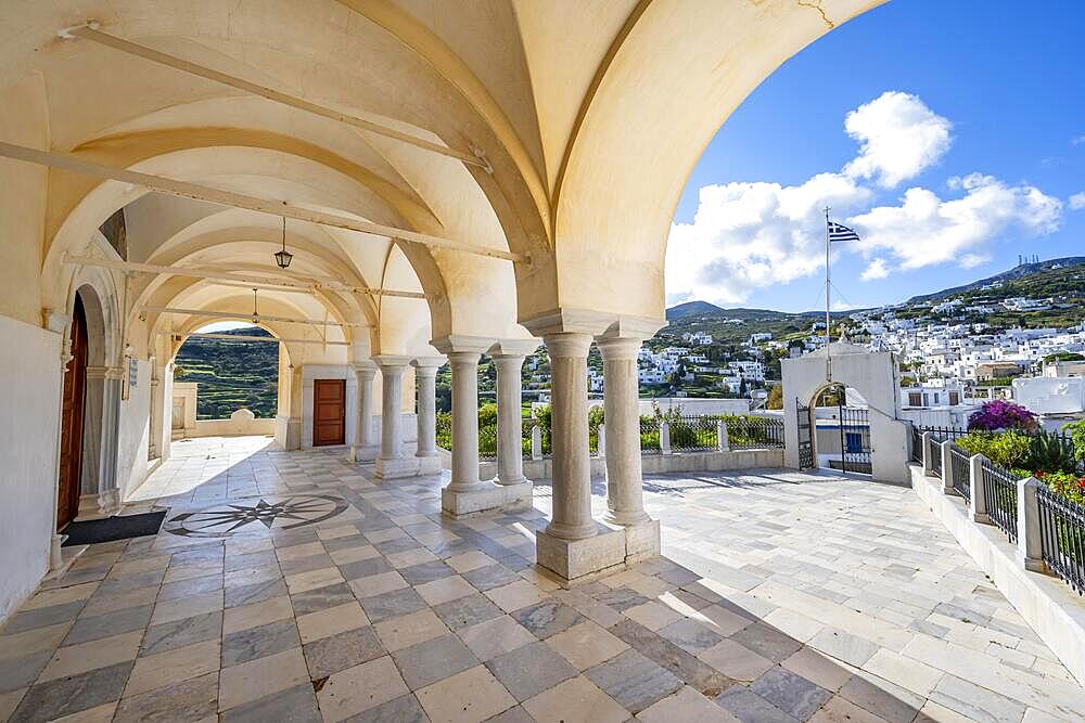 Archways of Agia Triada Church, Lefkes, Paros, Cyclades, Greece, Europe