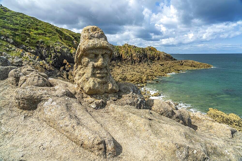 Granite sculptures Les Roches Sculptes near Rotheneuf, Saint Malo, Brittany, France, Europe