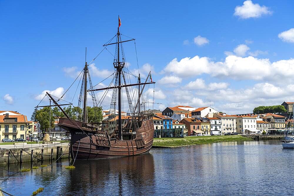 Replica of a 16th century caravel in Vila do Conde, Portugal, Europe