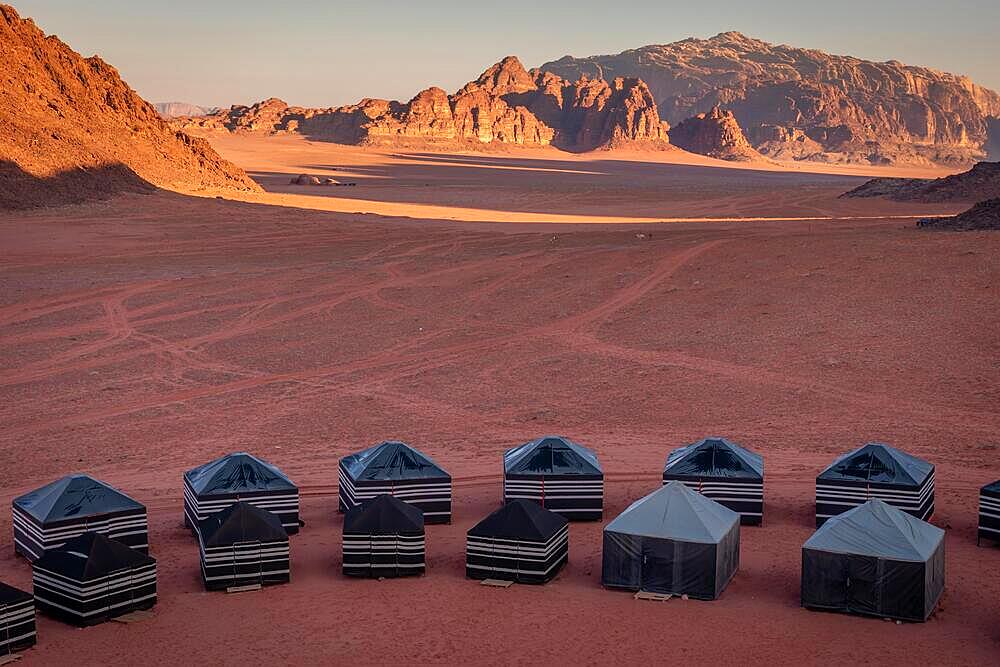 The unique experience of visiting the desert makes Wadi Rum a worthwhile stop on a visit to Jordan. Dozens of Beduin camps offer tourists beduin camping in the desert under clear skies