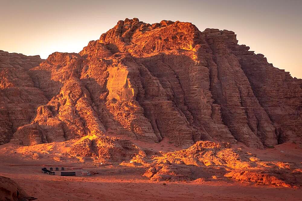 The unique experience of visiting the desert makes Wadi Rum a worthwhile stop on a visit to Jordan. Dozens of Beduin camps offer tourist accommodation in the desert under the clear skies