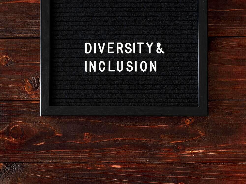 Diversity inclusion quote black fabric